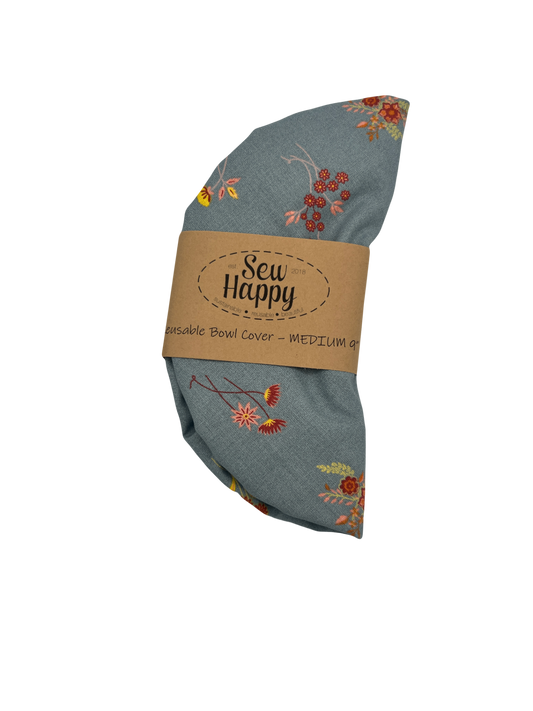 Reusable Bowl Cover - Medium 9" - Blue Floral