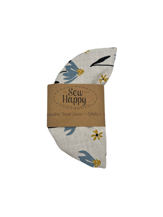 Reusable Bowl Cover - Small 7" - White Florals