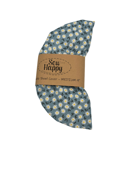 Reusable Bowl Cover - Medium 9"  - Blue Daisy