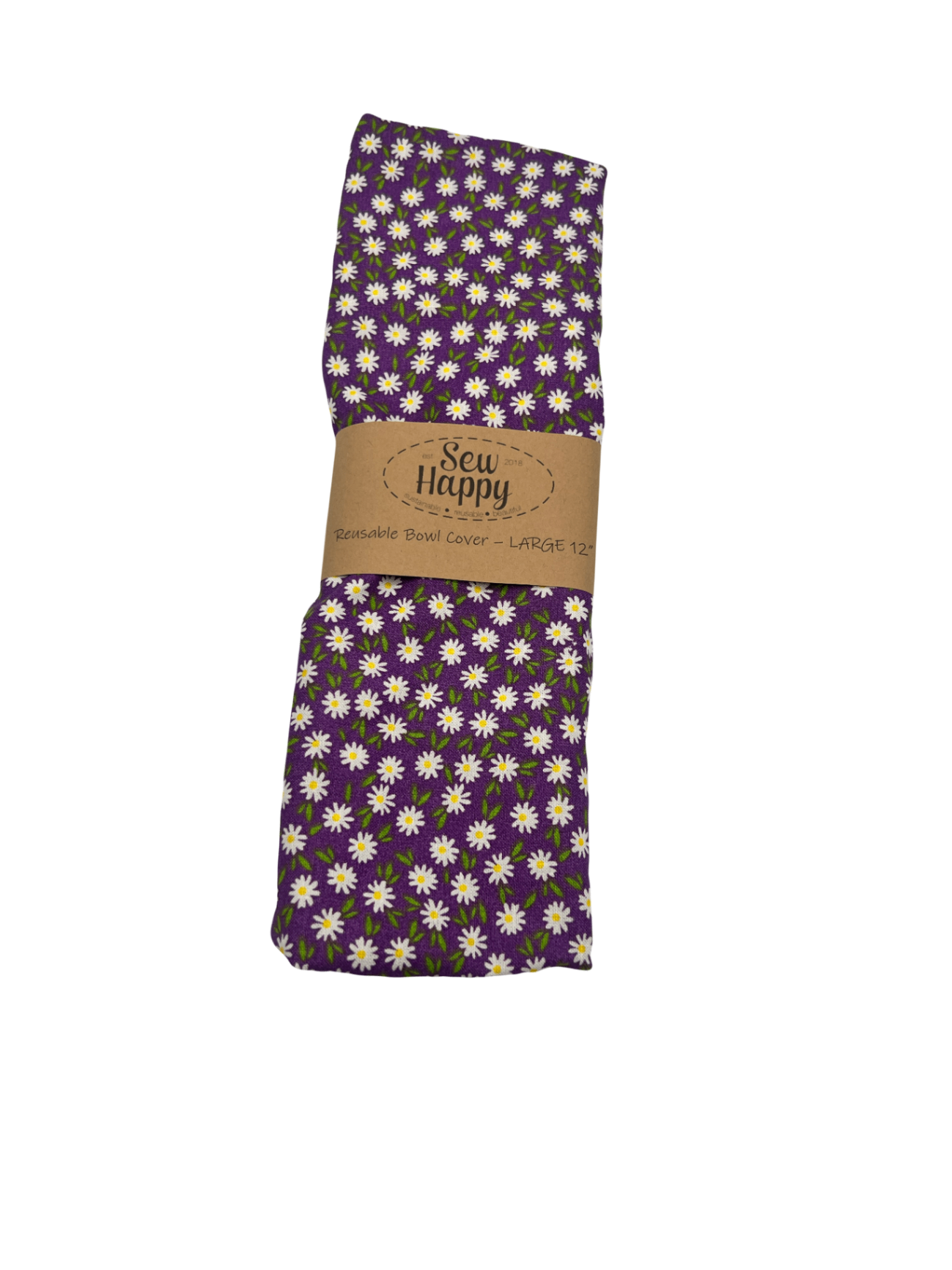 Reusable Bowl Cover - Large 12" - Purple Daisy