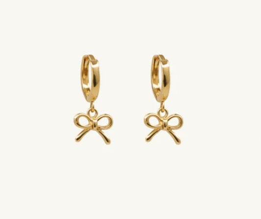 Bella Bow Huggies in Gold