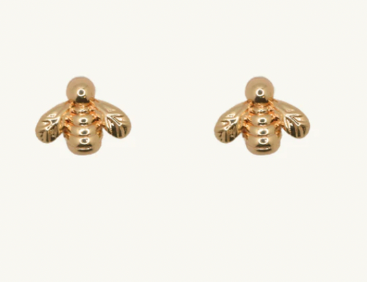 There's No Planet Bee Studs in Gold