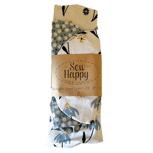 Reusable Bowl Covers (7'', 9'', 12'') - Daisy