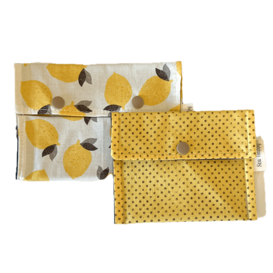 Reusable Snack & Sandwich Bags - Lemons &  Polka Dots