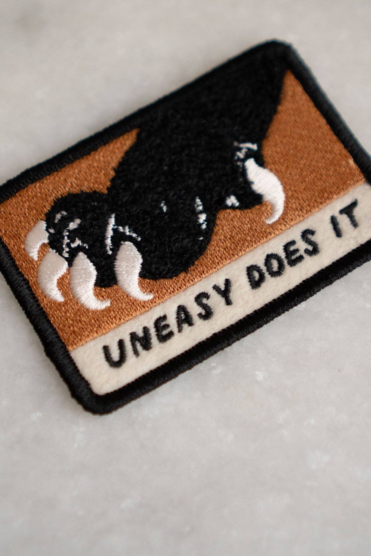 Uneasy Does It Sticky Patch | Chenille Felt Embroidery Patch