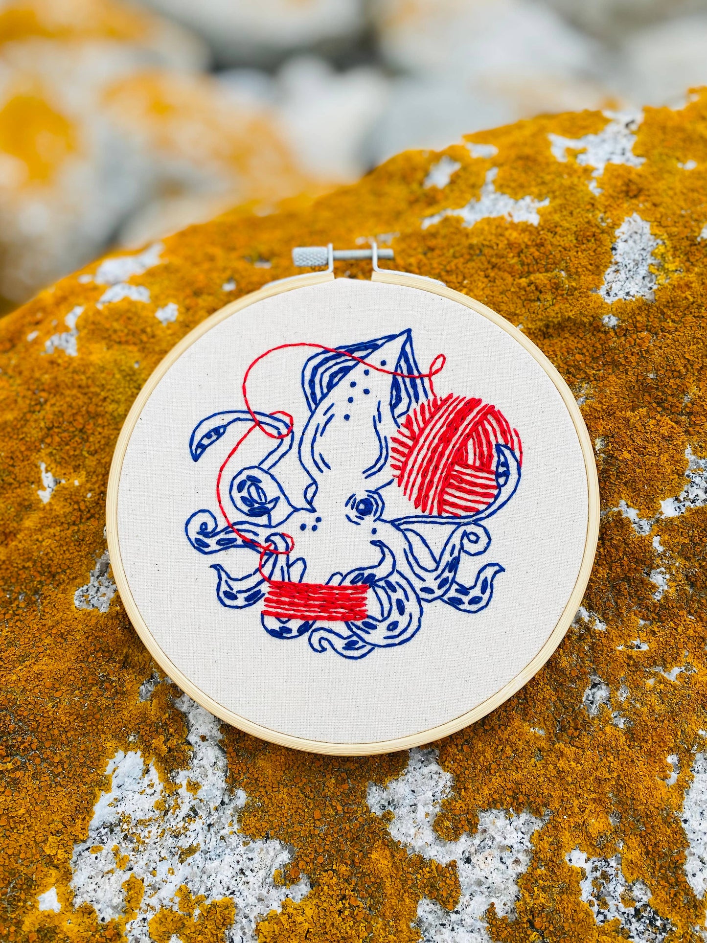 Squid Balling Yarn Complete Embroidery Kit