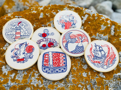 Squid Balling Yarn Complete Embroidery Kit