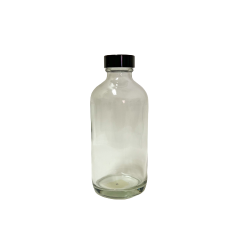 Wholesale 8 oz Clear Plain Cap Glass Bottle