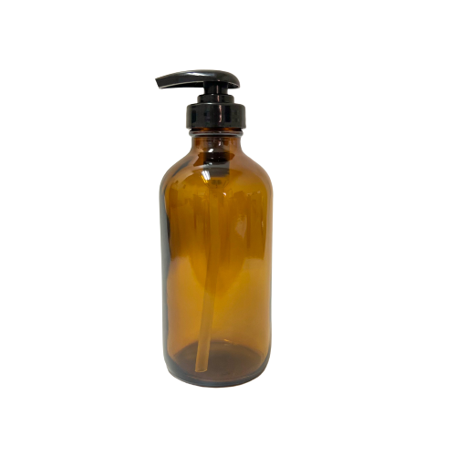 Wholesale 8 oz Amber Pump Cap Glass Bottle