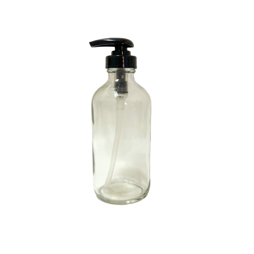 Wholesale 8 oz Clear Pump Cap Glass Bottle