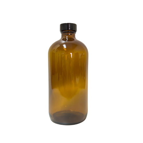 Wholesale 16 oz Amber Plain Cap Glass Bottle