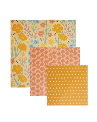 Set of 3 Reusable Beeswax Food Wraps