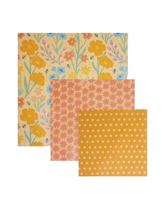 Set of 3 Reusable Beeswax Food Wraps