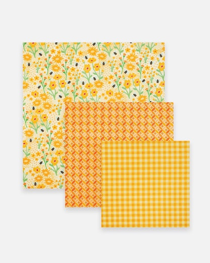 Set of 3 Reusable Beeswax Food Wraps