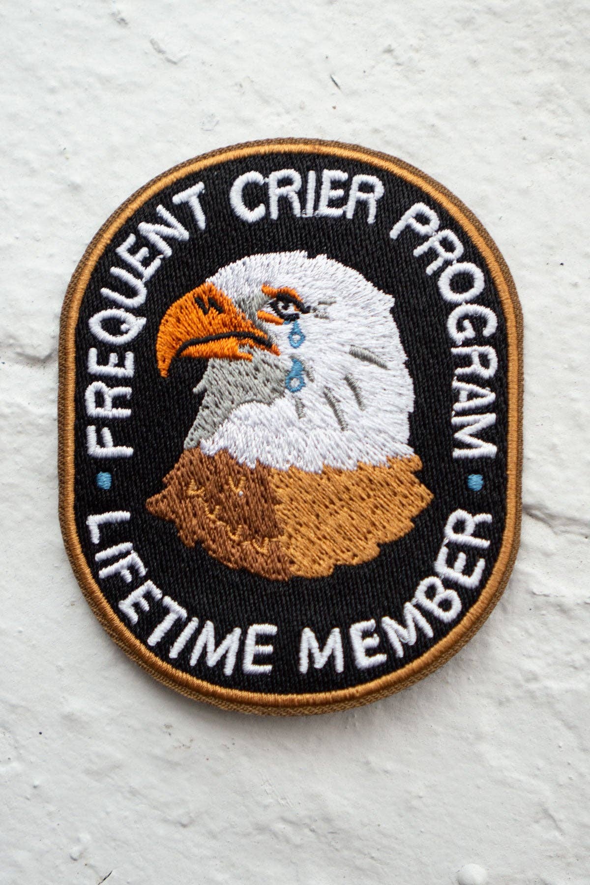 Frequent Crier Eagle Sticky Patch| Embroidered Sticker Patch