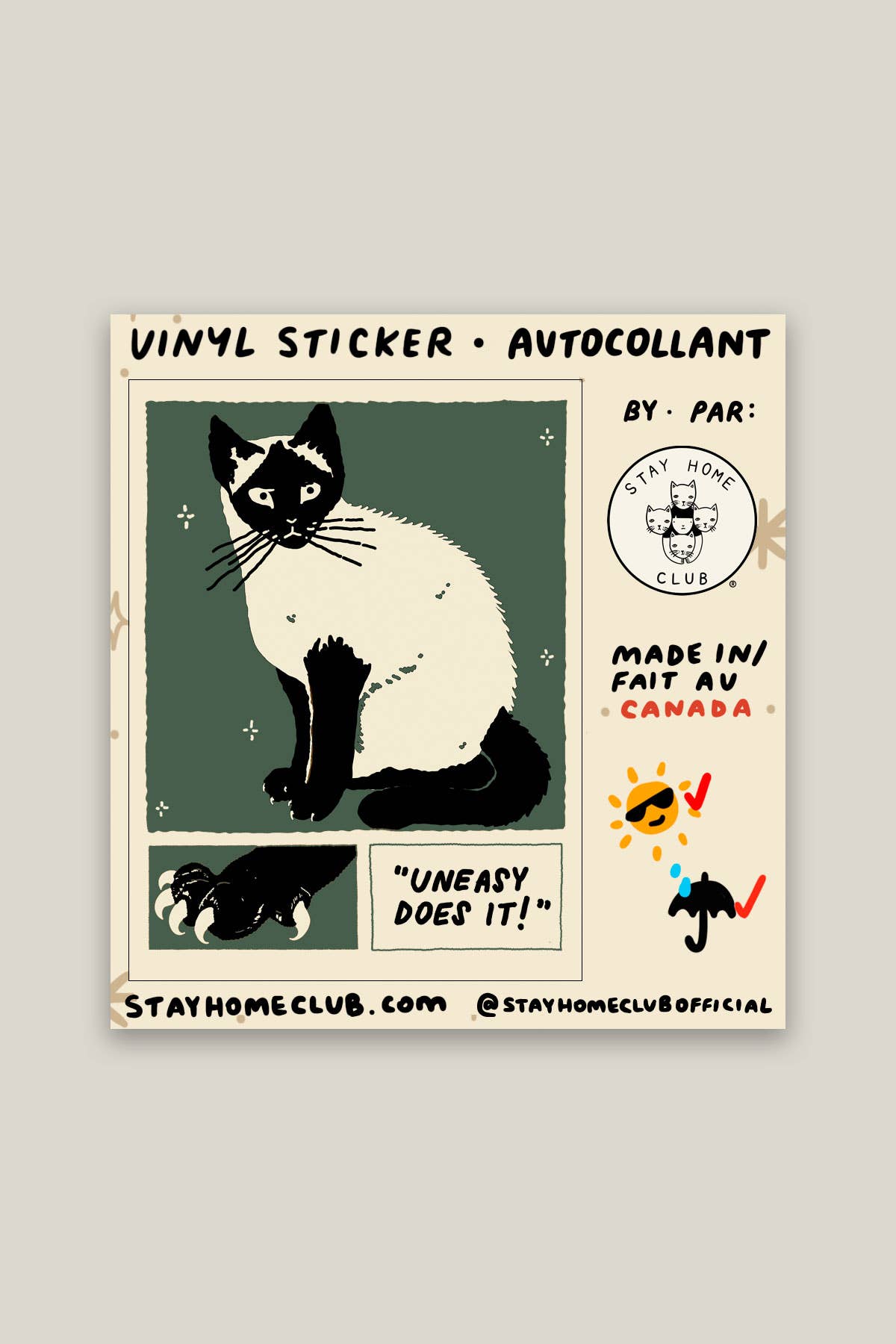 Uneasy Does It Vinyl Sticker