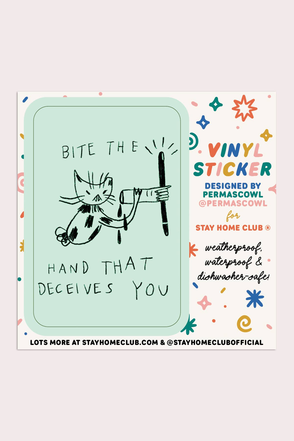 Bite the Hand Sticker | Waterproof Vinyl Sticker