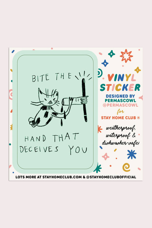 Bite the Hand Sticker | Waterproof Vinyl Sticker