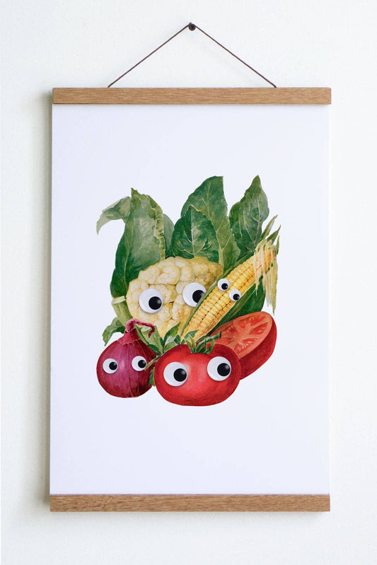 Googly Veg Print Small - 8" x 10"