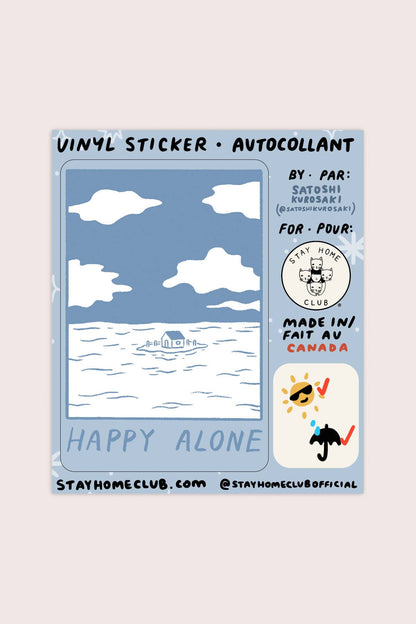 Happy Alone (Blue Skies) Sticker | Waterproof Vinyl Sticker