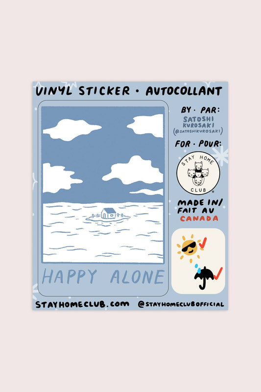 Happy Alone (Blue Skies) Sticker | Waterproof Vinyl Sticker