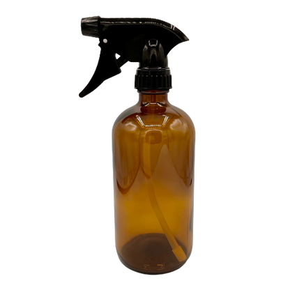 Amber Glass Bottle with Black Trigger Spray